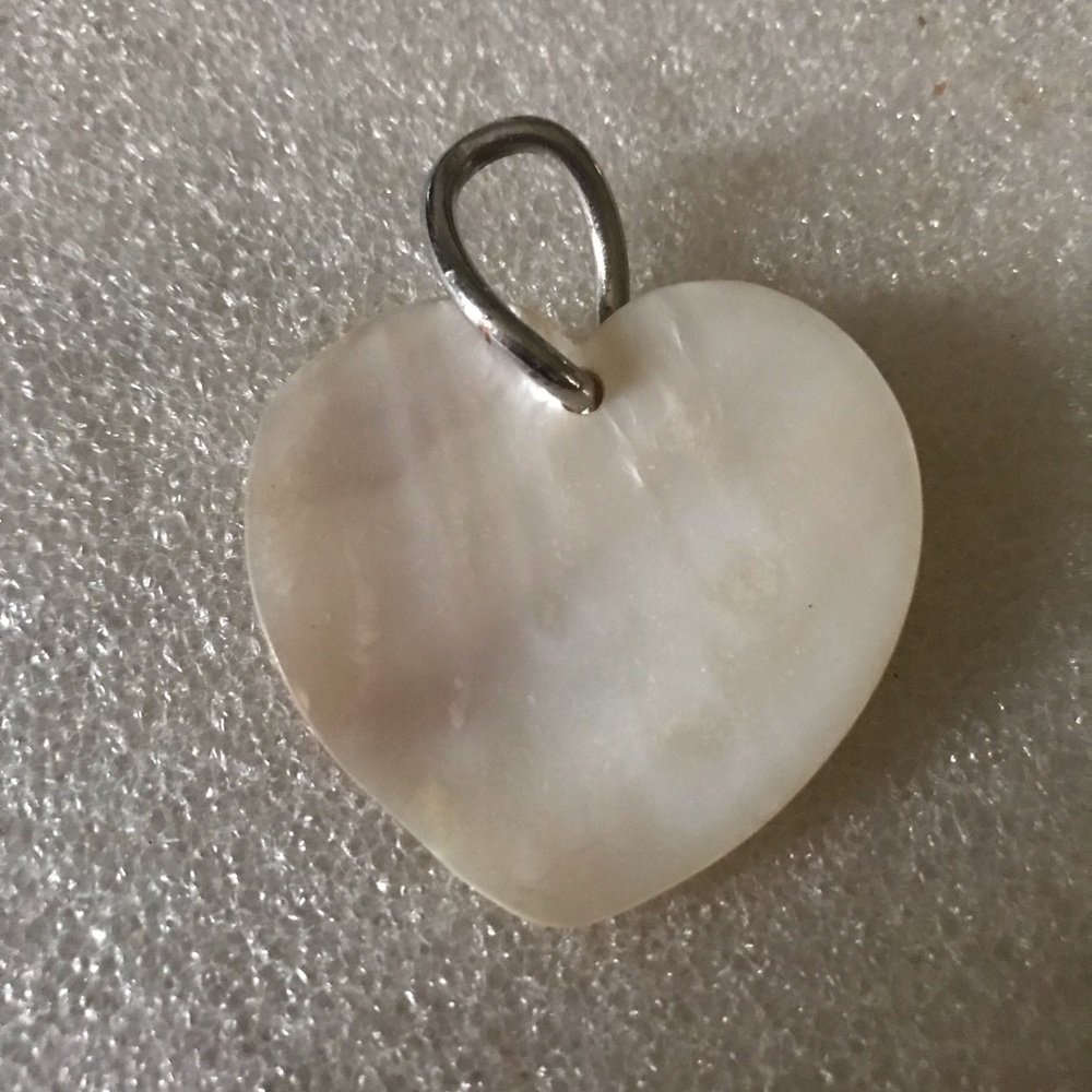 Heart Shaped Mother of Pearl Pendant in White